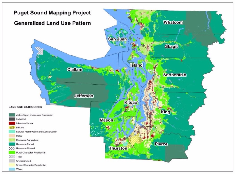 Land use map from the Puget Sound Mapping Project