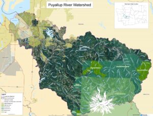 Map of Puyallup White Watershed
